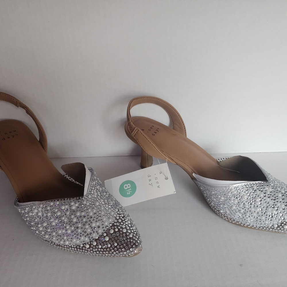 Silver Women's Slingback Heels
